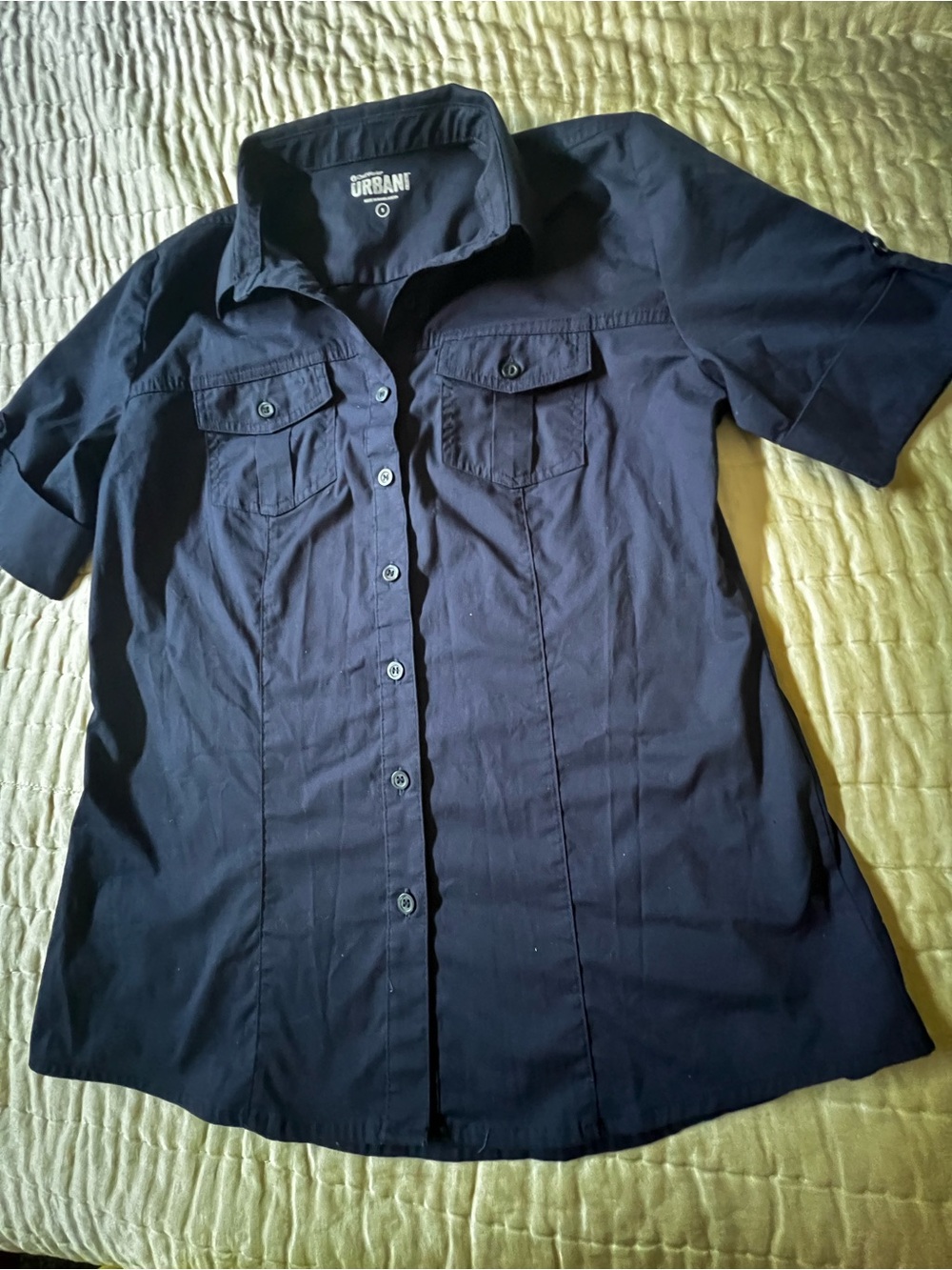 CHEF WORKS URBAN COLL. LADIES SHIRT. NAVY BLUE SIZE SMALL BUTTON UP FRONT - Picture 5 of 10